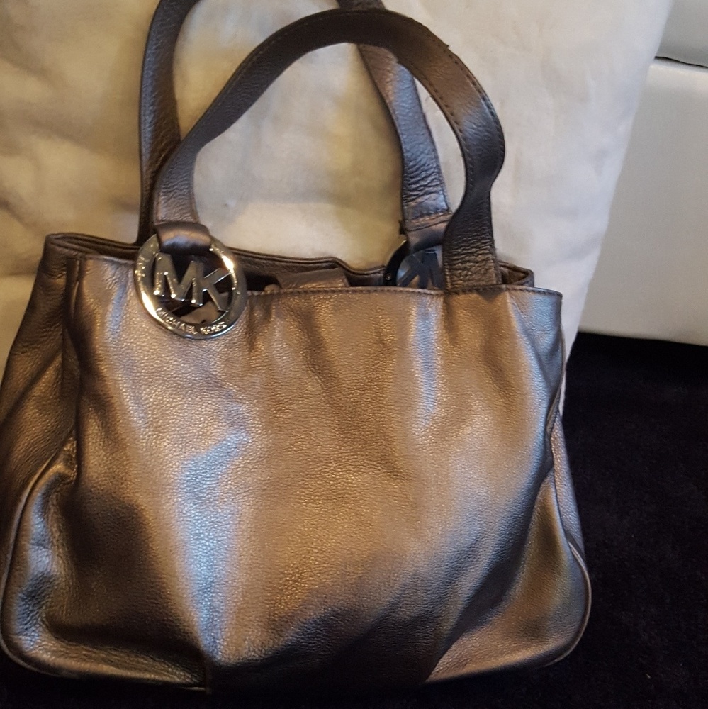 Silver Michael Kors signature bag